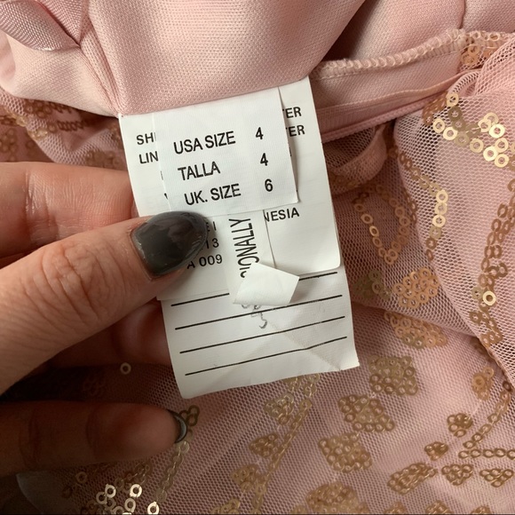 Angelina Faccenda 20475 - Blush Sequin Floor Length Dress Keyhole Back - size 4 - Picture 11 of 13